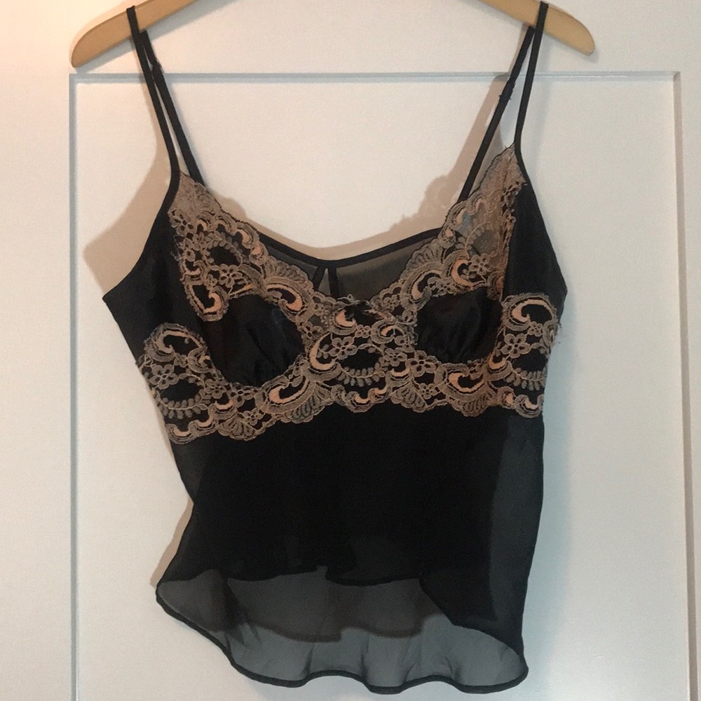 Sheer and lace midi camisole
